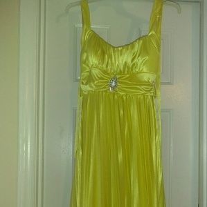Canary Yellow Cocktail Strapless Dress (Short)